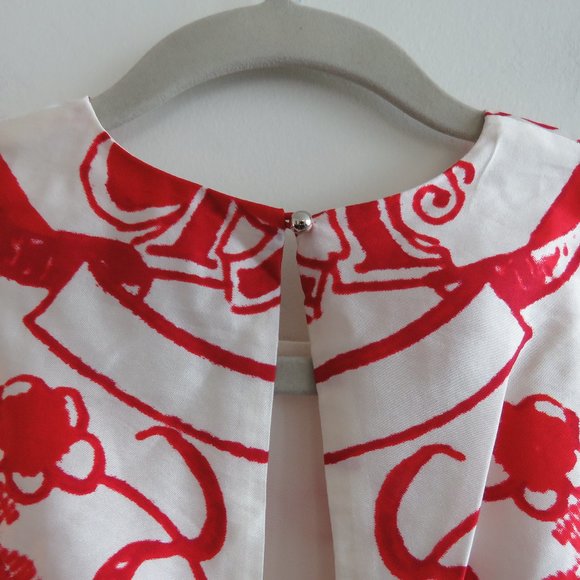 ALICE MCCALL Red White Baroque Print Fit & Flare Mini Dress - Size US 2 - Picture 13 of 16